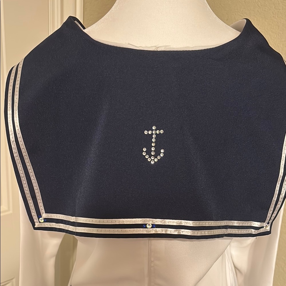 Navy and White Sailor costume Dress with hat - Picture 3 of 10